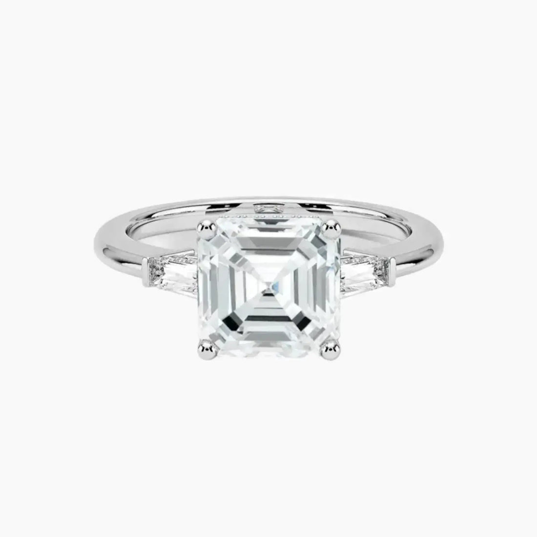 Nyx Asscher Hidden Halo Diamond Ring Setting in 14K White Gold