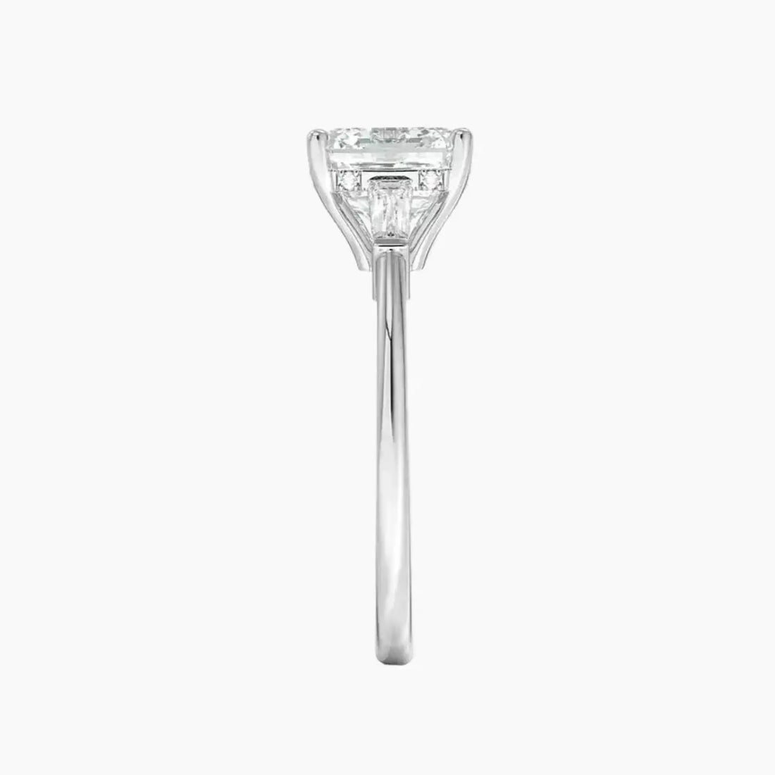Nyx Asscher Hidden Halo 3 Carat Lab Grown Diamond Engagement Ring in 18K White Gold