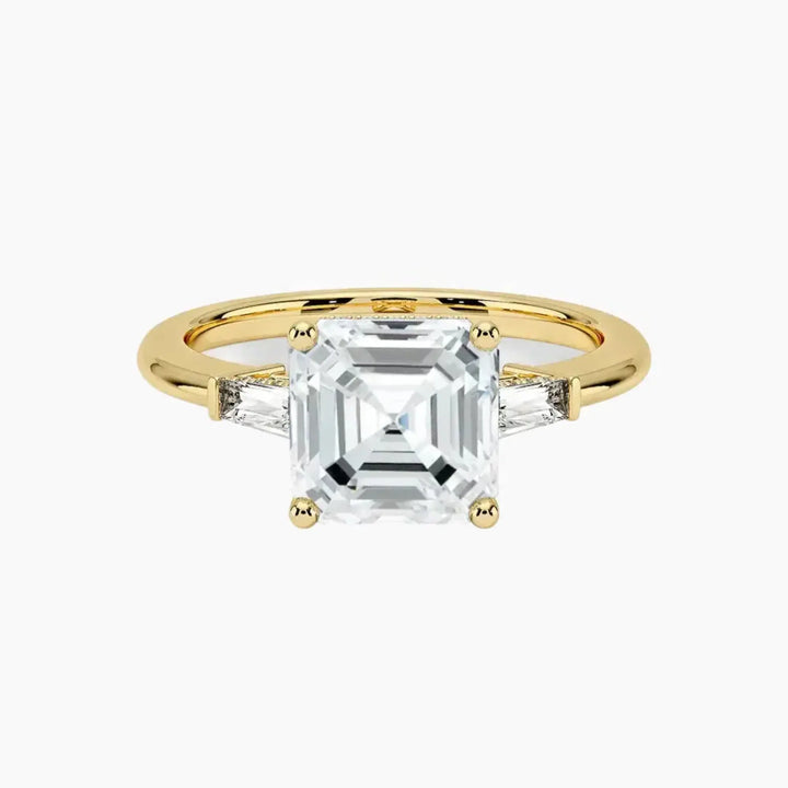 Nyx Asscher Hidden Halo 1 Carat Lab Grown Diamond Engagement Ring in 14K Yellow Gold