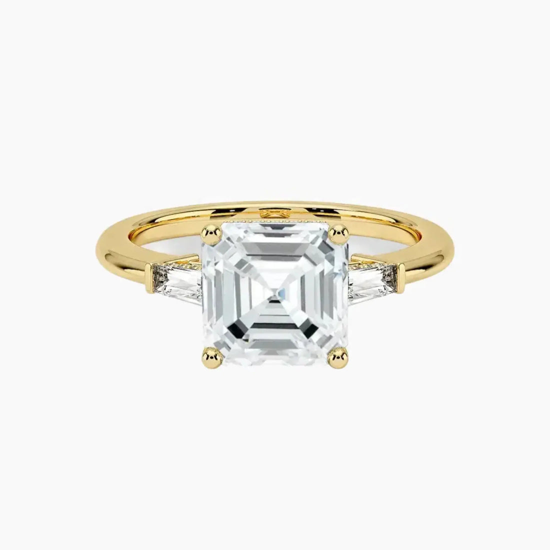 Nyx Asscher Hidden Halo 2 Carat Lab Grown Diamond Engagement Ring in 14K White Gold