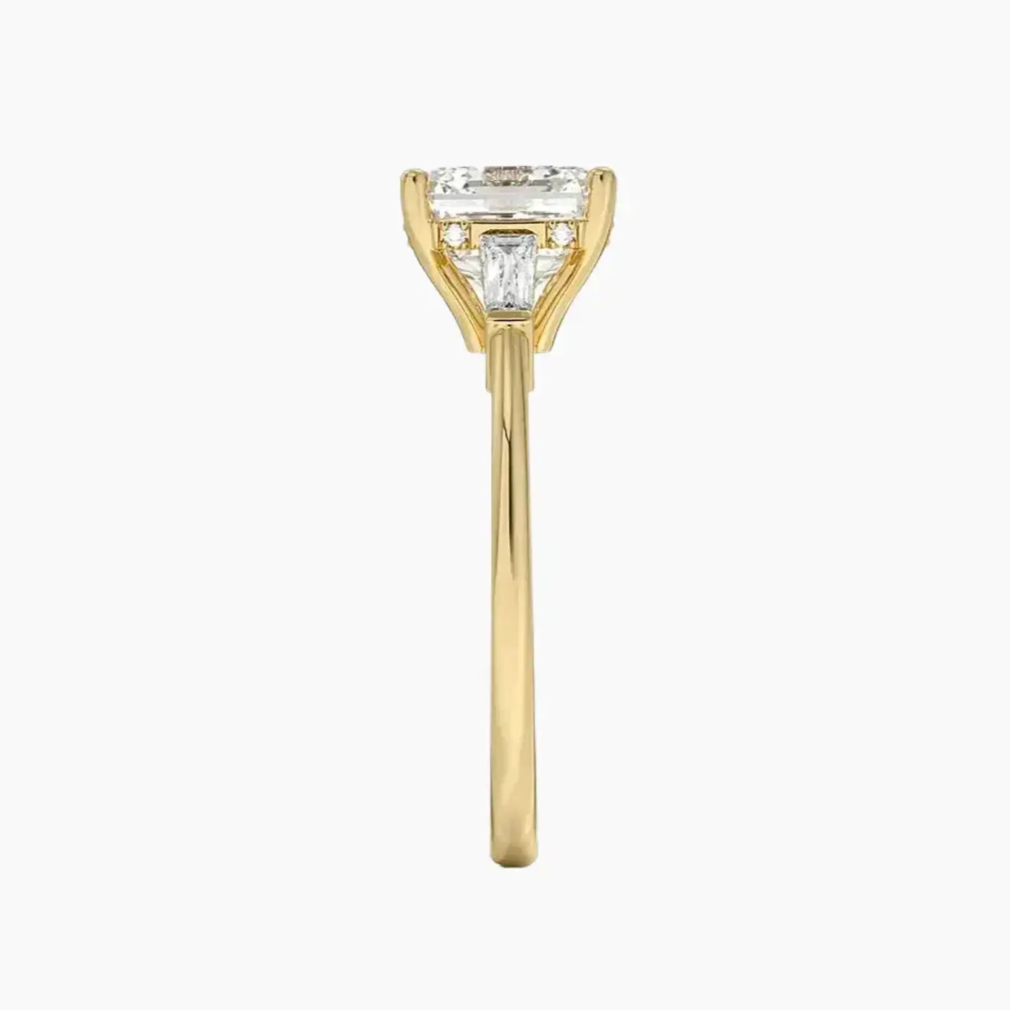 Nyx Asscher Hidden Halo 3 Carat Lab Grown Diamond Engagement Ring in 14K Yellow Gold