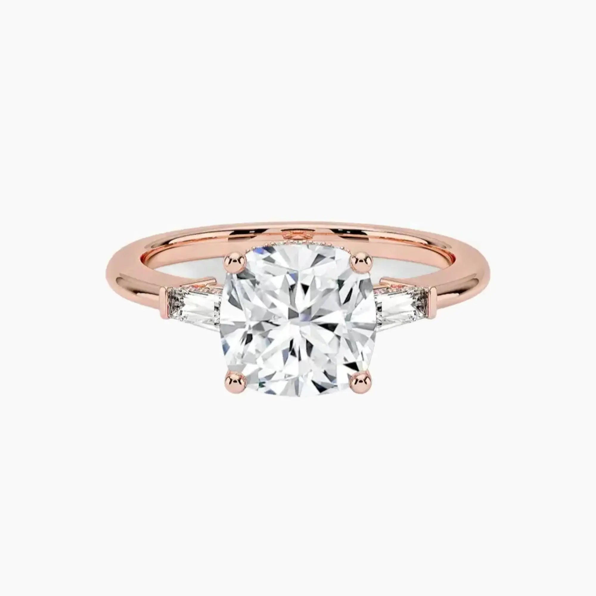 Nyx Cushion Hidden Halo 1 Carat Lab Grown Diamond Engagement Ring in 14K Rose Gold