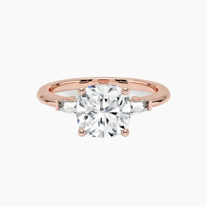 Nyx Cushion Hidden Halo 2.5 Carat Lab Grown Diamond Engagement Ring in 18K Rose Gold