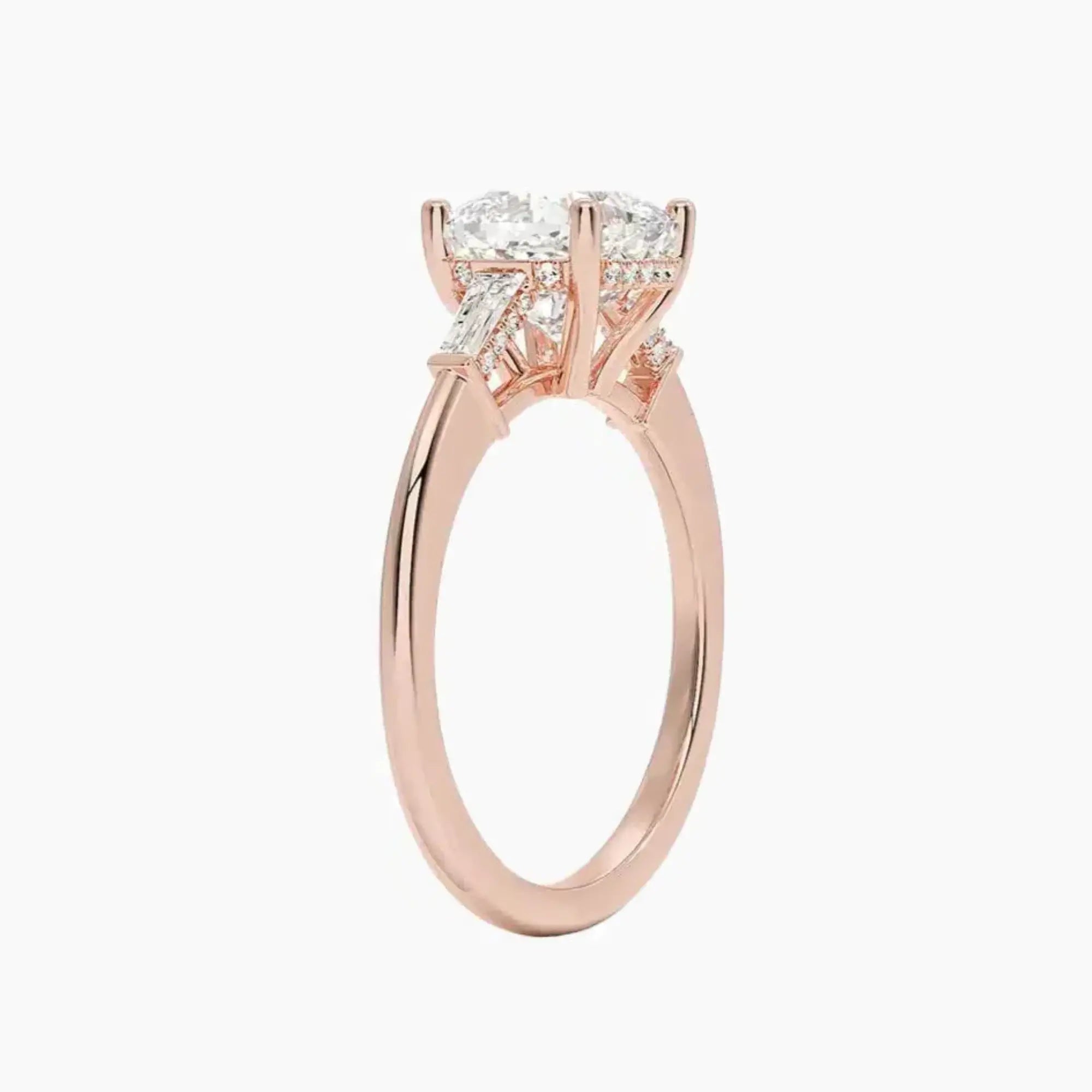 Nyx Cushion Hidden Halo 2.5 Carat Lab Grown Diamond Engagement Ring in 18K Rose Gold