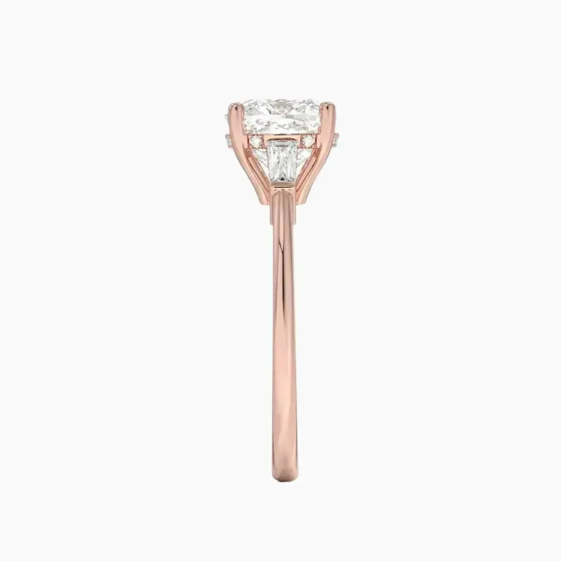 Nyx Cushion Hidden Halo 3 Carat Lab Grown Diamond Engagement Ring in 18K Rose Gold
