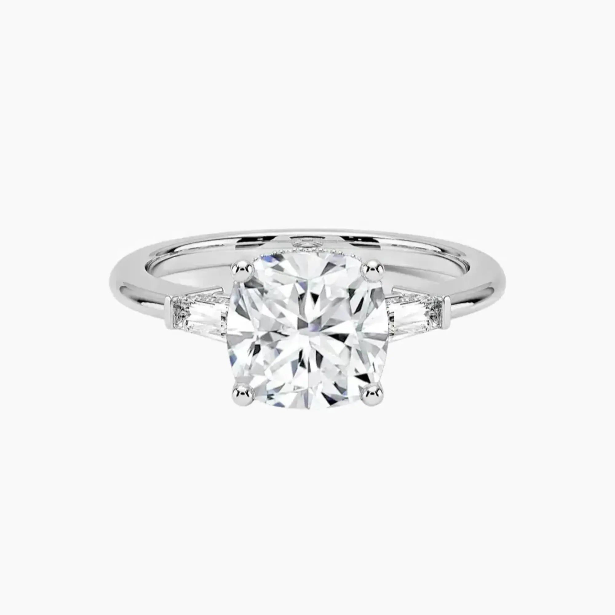 Nyx Cushion Hidden Halo 2.5 Carat Lab Grown Diamond Engagement Ring in 18K White Gold