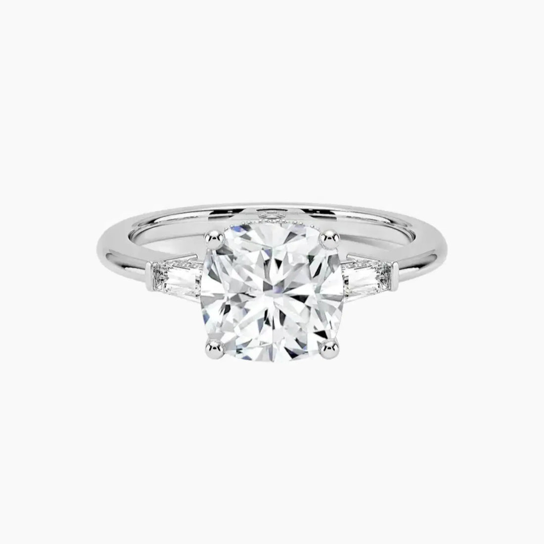 Nyx Cushion Hidden Halo 2.5 Carat Lab Grown Diamond Engagement Ring in 18K White Gold