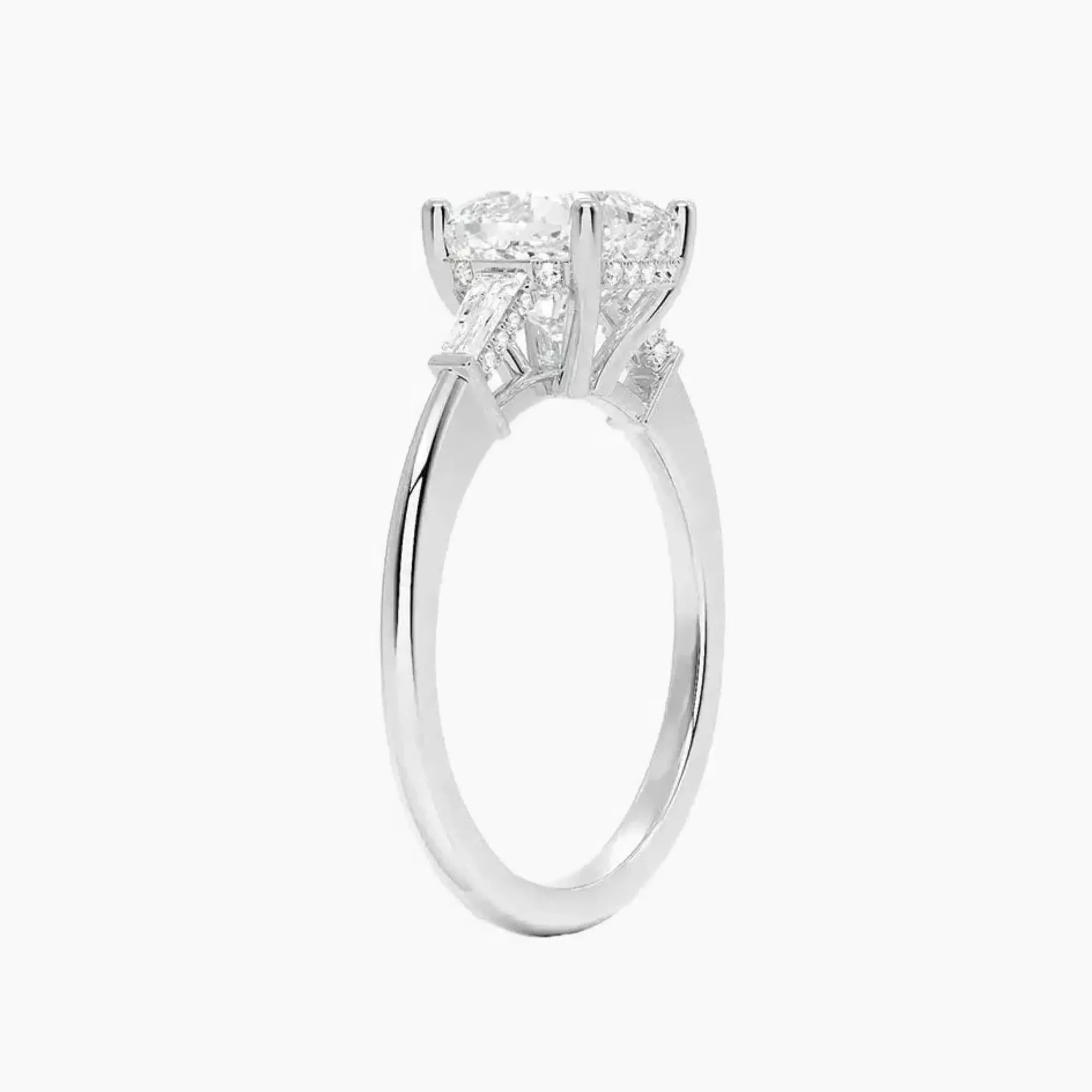Nyx Cushion Hidden Halo 2 Carat Lab Grown Diamond Engagement Ring in 18K White Gold