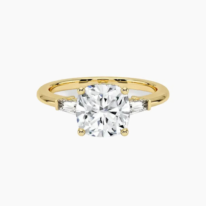 Nyx Cushion Hidden Halo 3 Carat Lab Grown Diamond Engagement Ring in 18K Yellow Gold