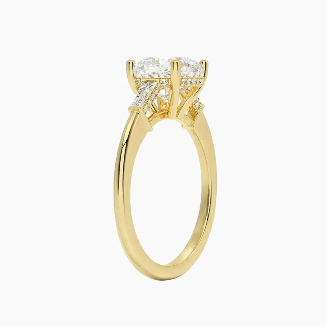Nyx Cushion Hidden Halo 2.5 Carat Lab Grown Diamond Engagement Ring in 14K Yellow Gold