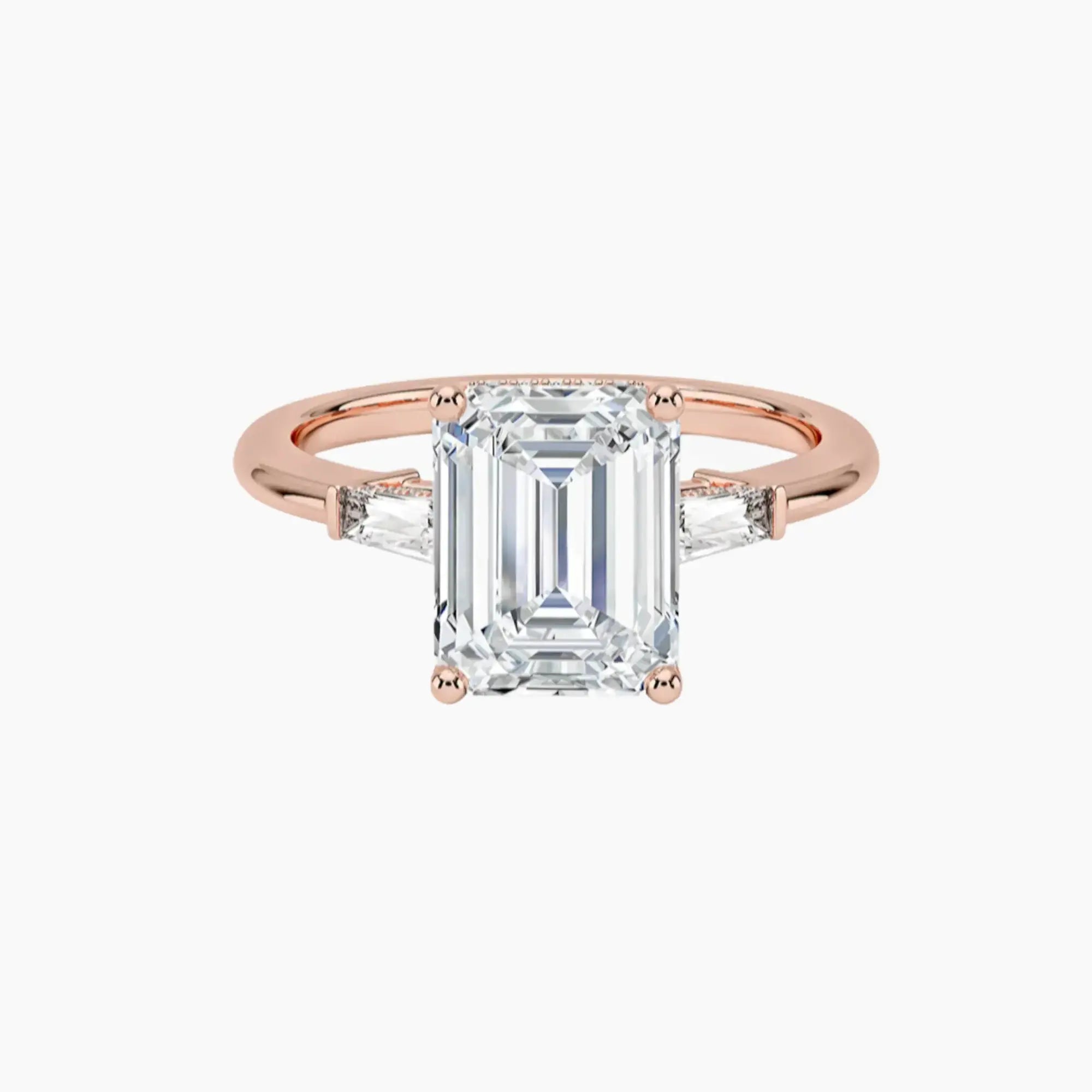 Nyx Emerald Hidden Halo 1.5 Carat Lab Grown Diamond Engagement Ring in 18K Rose Gold