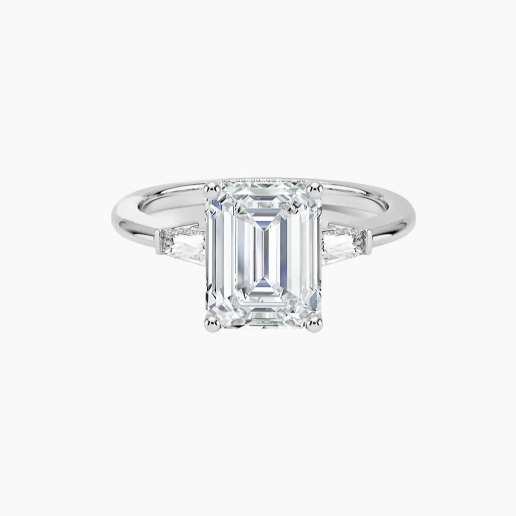 Nyx Emerald Hidden Halo 1 Carat Lab Grown Diamond Engagement Ring in 18K Yellow Gold
