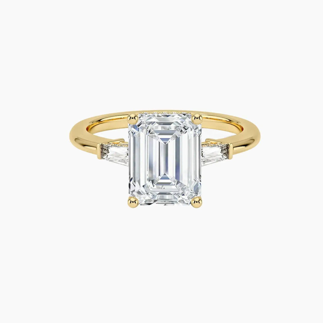 Nyx Emerald Hidden Halo 1 Carat Lab Grown Diamond Engagement Ring in 18K Yellow Gold