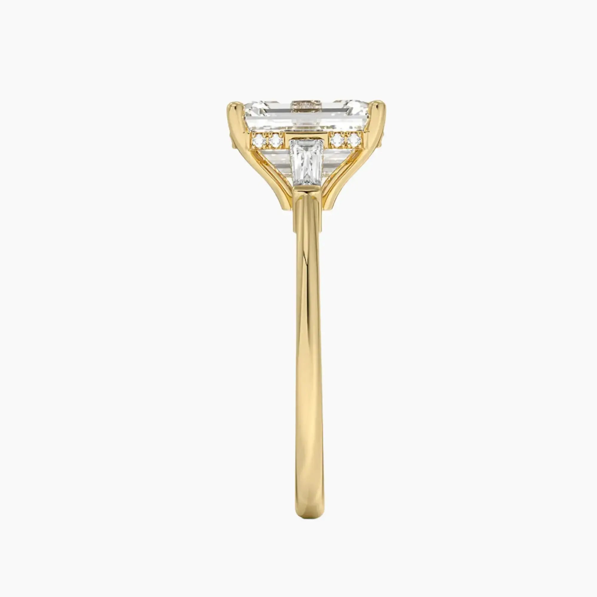 Nyx Emerald Hidden Halo 2 Carat Lab Grown Diamond Engagement Ring in 14K Yellow Gold