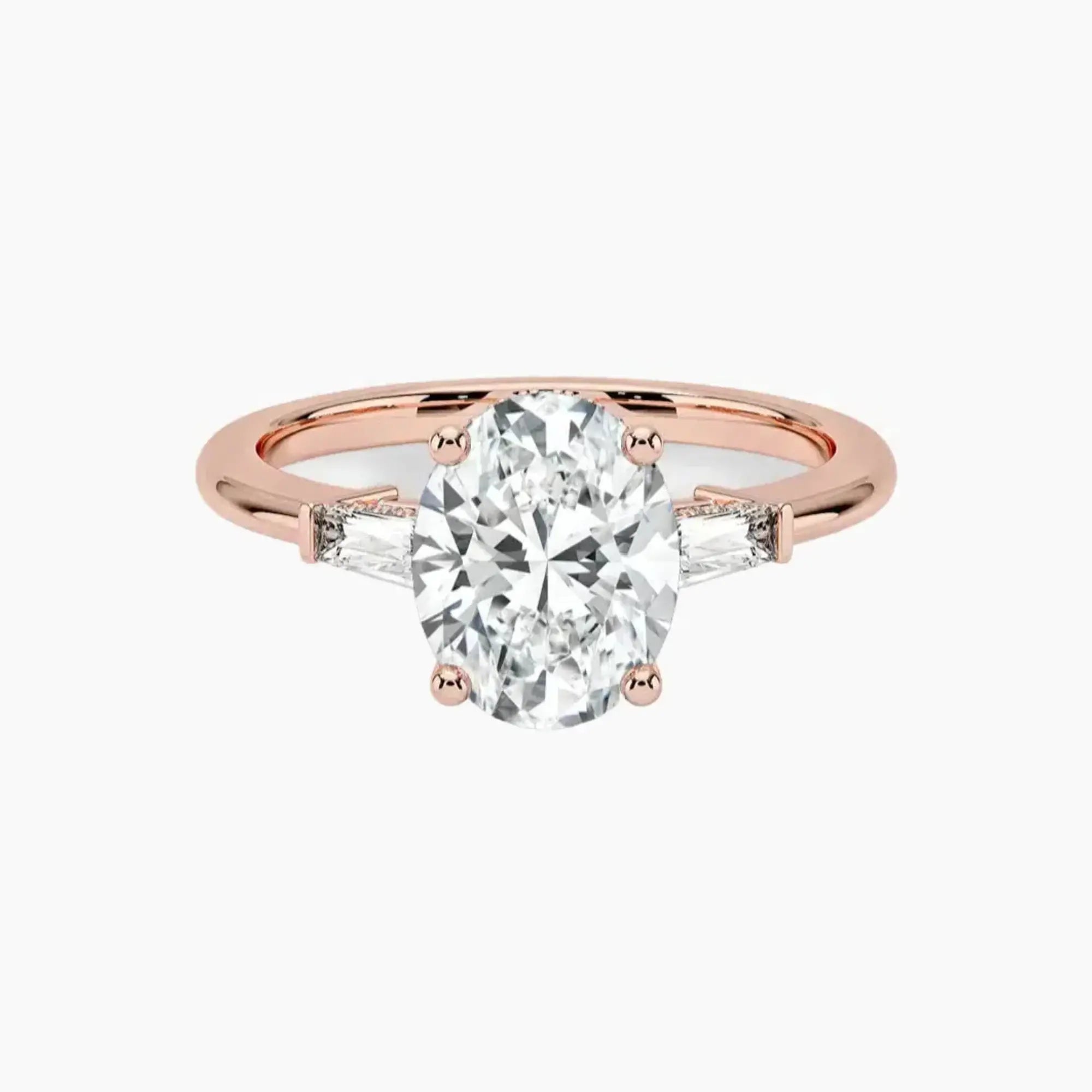 Nyx Oval Hidden Halo 3 Carat Lab Grown Diamond Engagement Ring in 14K White Gold