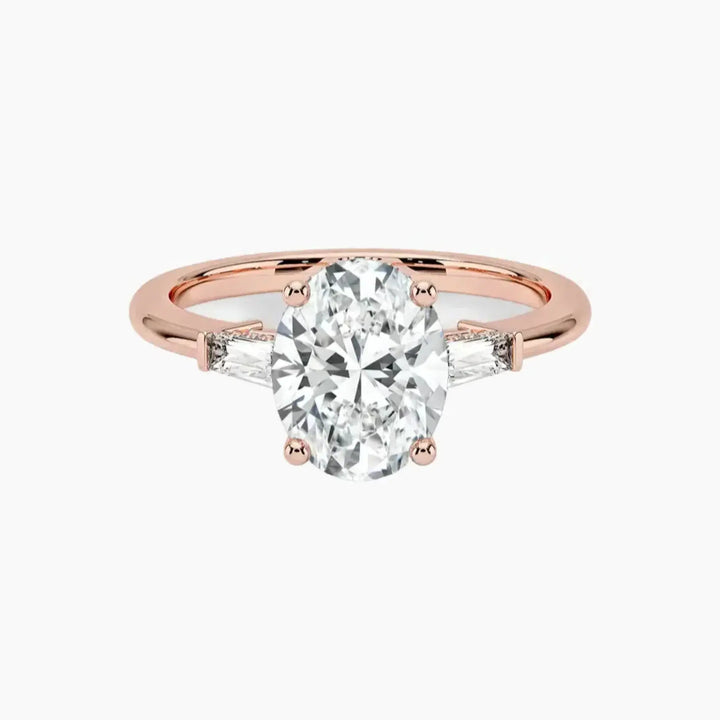Nyx Oval Hidden Halo 2 Carat Lab Grown Diamond Engagement Ring in 14K Rose Gold