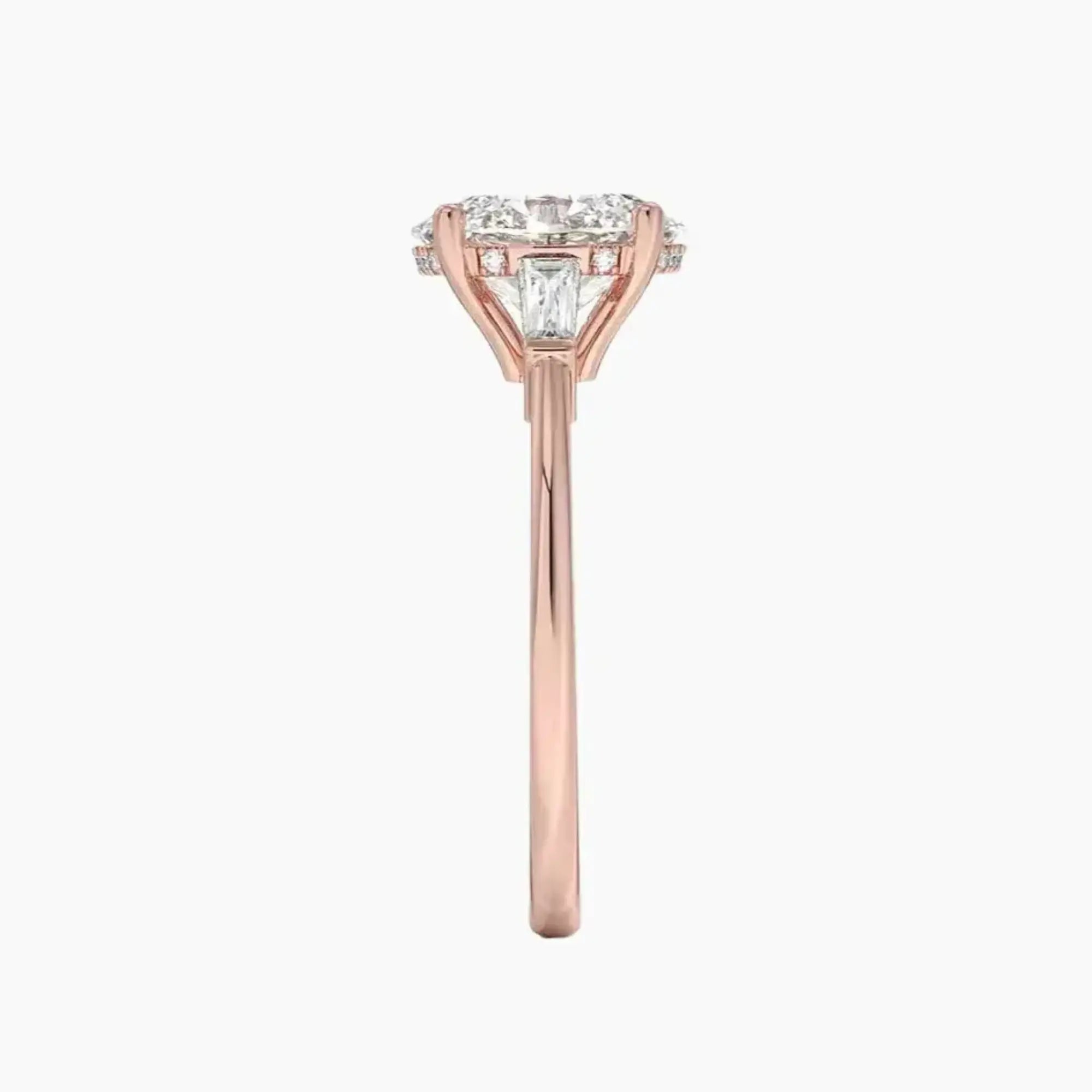 Nyx Oval Hidden Halo Diamond Ring Setting in 14K Yellow Gold