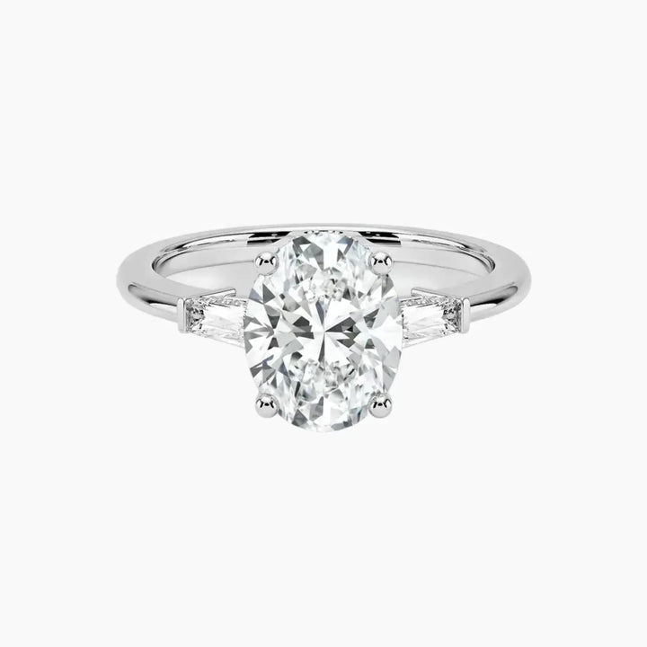 Nyx Oval Hidden Halo 1 Carat Lab Grown Diamond Engagement Ring in 14K White Gold
