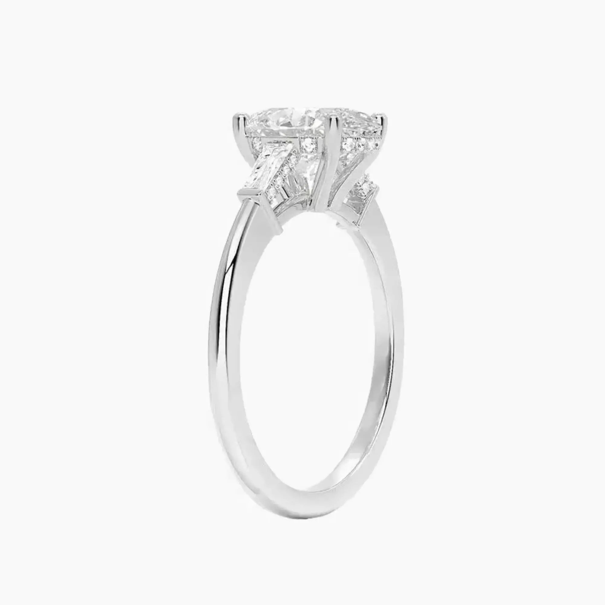 Nyx Oval Hidden Halo 2.5 Carat Lab Grown Diamond Engagement Ring in 14K White Gold