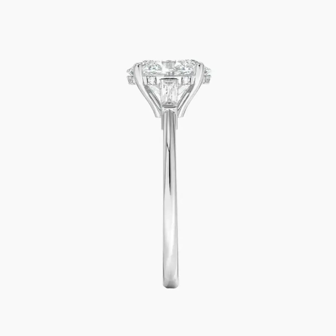 Nyx Oval Hidden Halo 1.5 Carat Lab Grown Diamond Engagement Ring in 14K White Gold