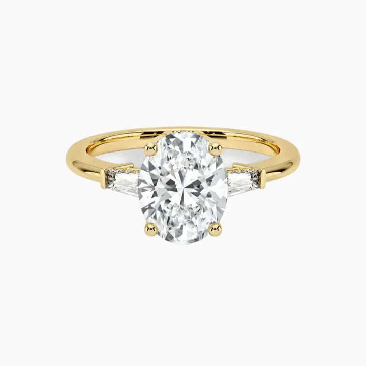 Nyx Oval Hidden Halo 3 Carat Lab Grown Diamond Engagement Ring in 18K Yellow Gold