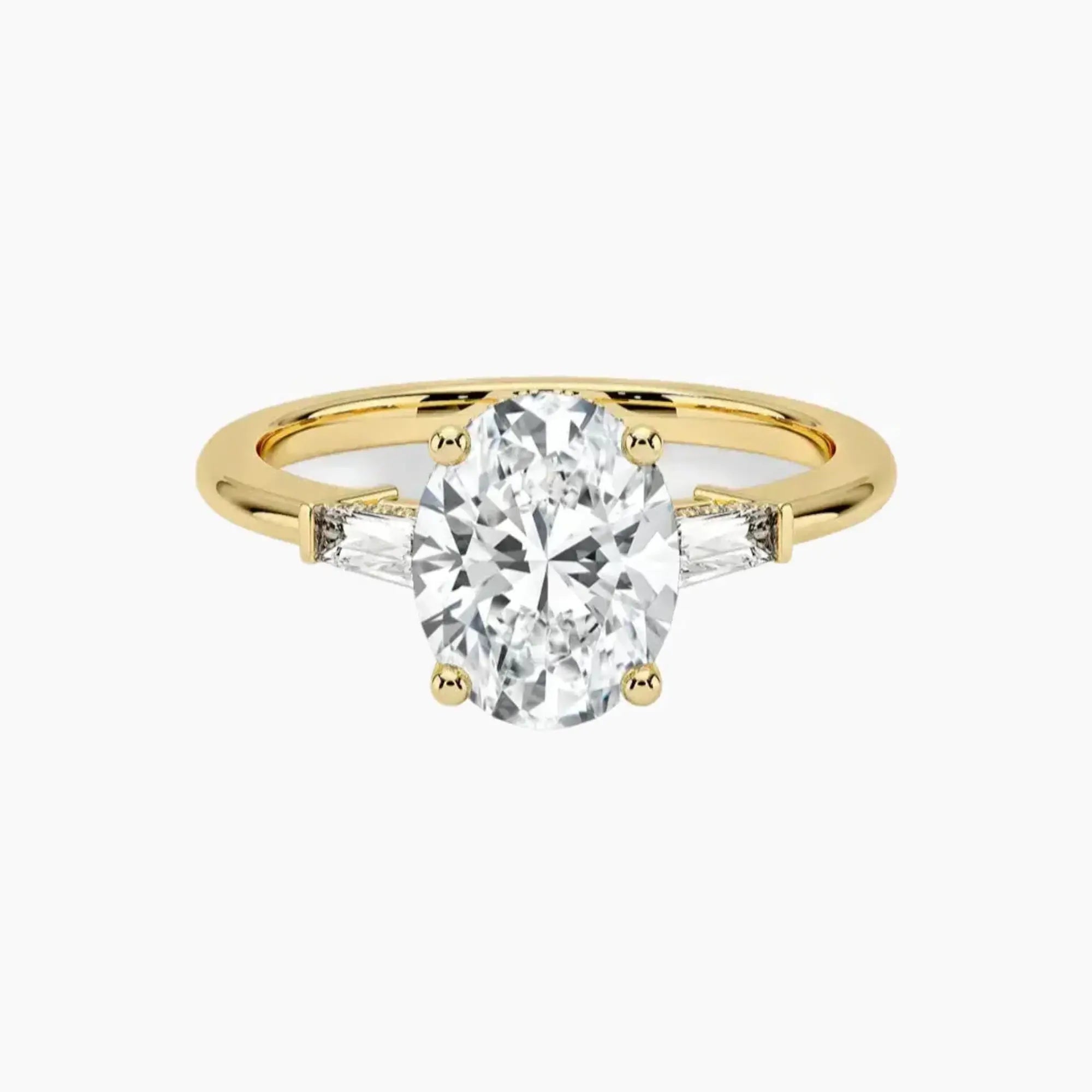 Nyx Oval Hidden Halo 3 Carat Lab Grown Diamond Engagement Ring in 18K White Gold