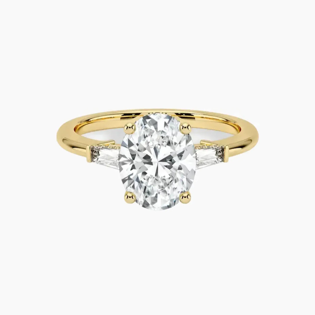 Nyx Oval Hidden Halo 3 Carat Lab Grown Diamond Engagement Ring in 18K White Gold