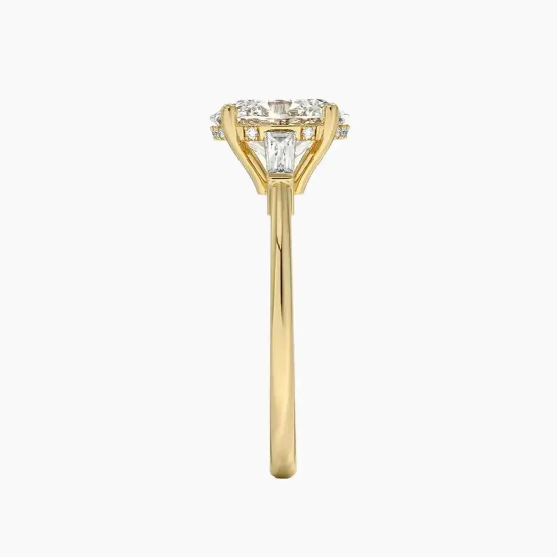 Nyx Oval Hidden Halo Diamond Ring Setting in 18K Yellow Gold