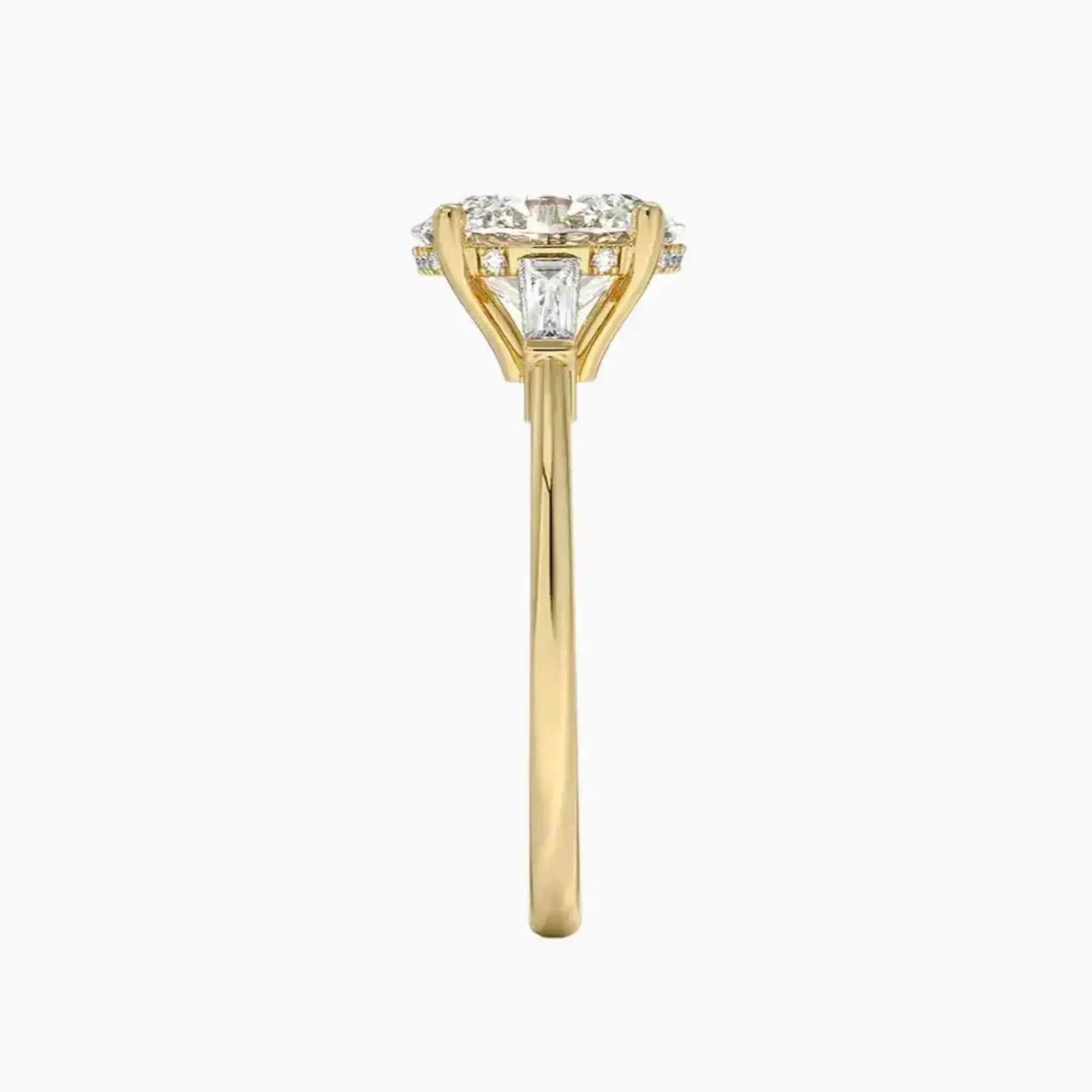 Nyx Oval Hidden Halo 3 Carat Lab Grown Diamond Engagement Ring in 14K Yellow Gold