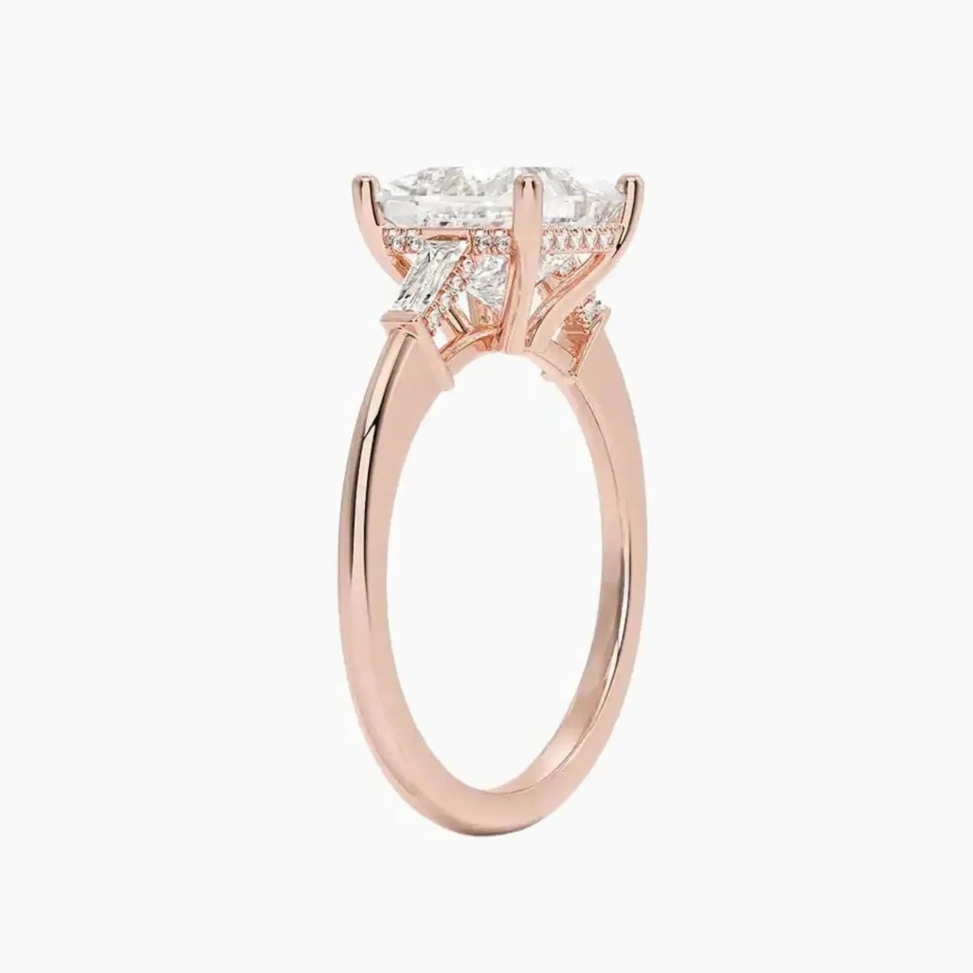 Nyx Princess Hidden Halo Diamond Ring Setting in 18K White Gold