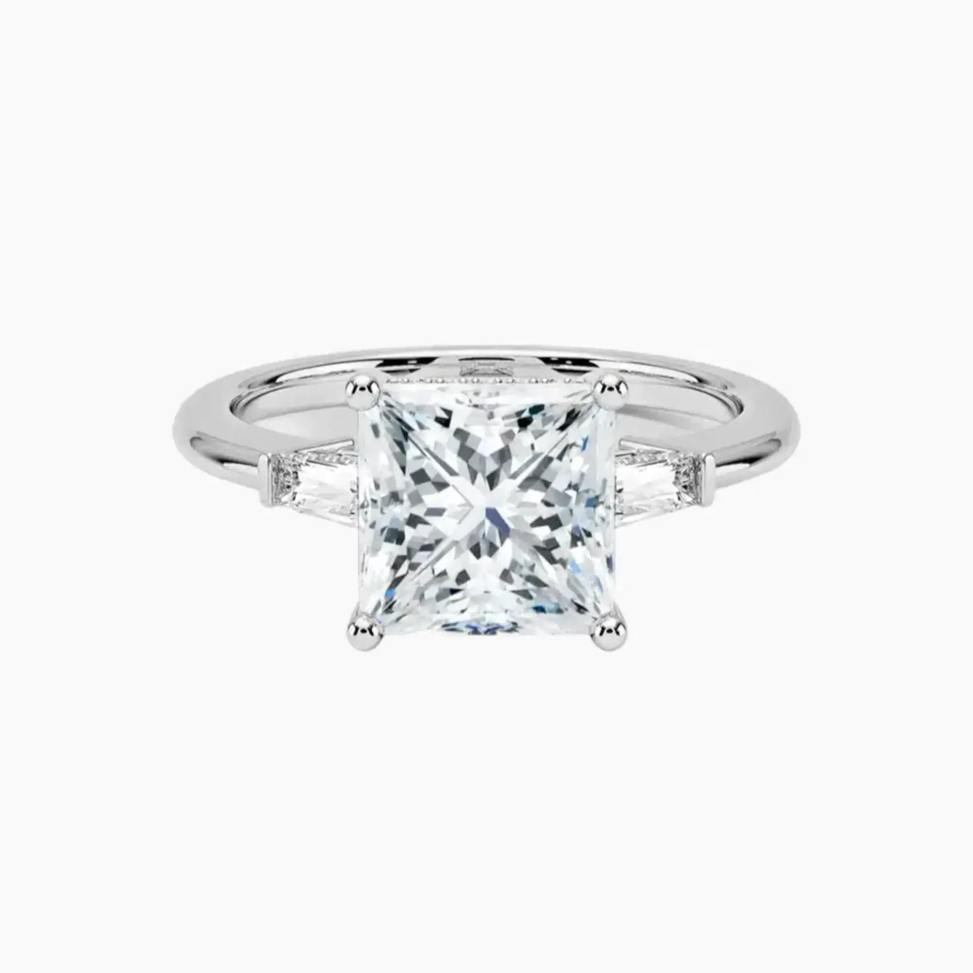 Nyx Princess Hidden Halo 2 Carat Lab Grown Diamond Engagement Ring in 14K White Gold