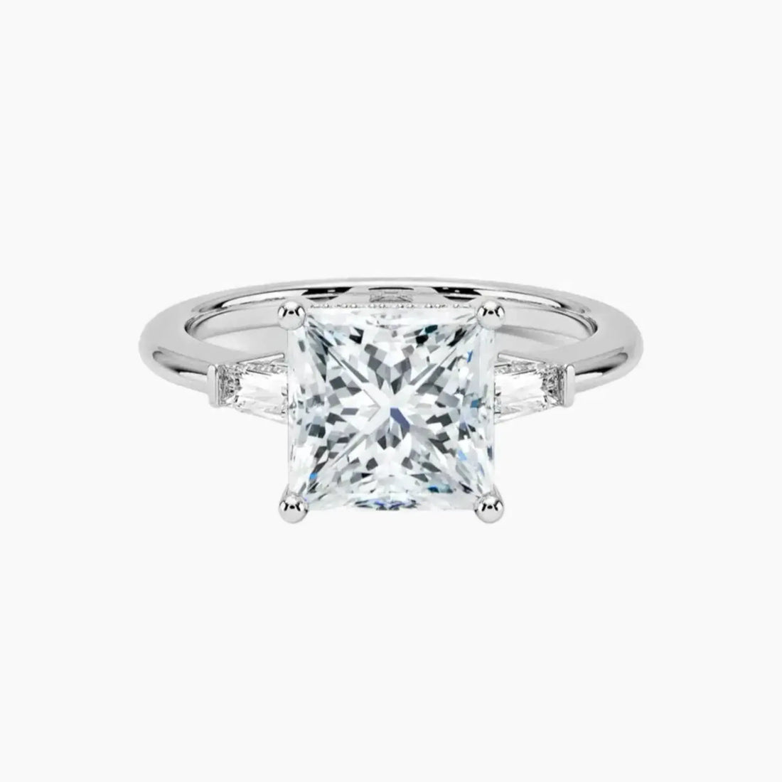 Nyx Princess Hidden Halo Diamond Ring Setting in 14K White Gold