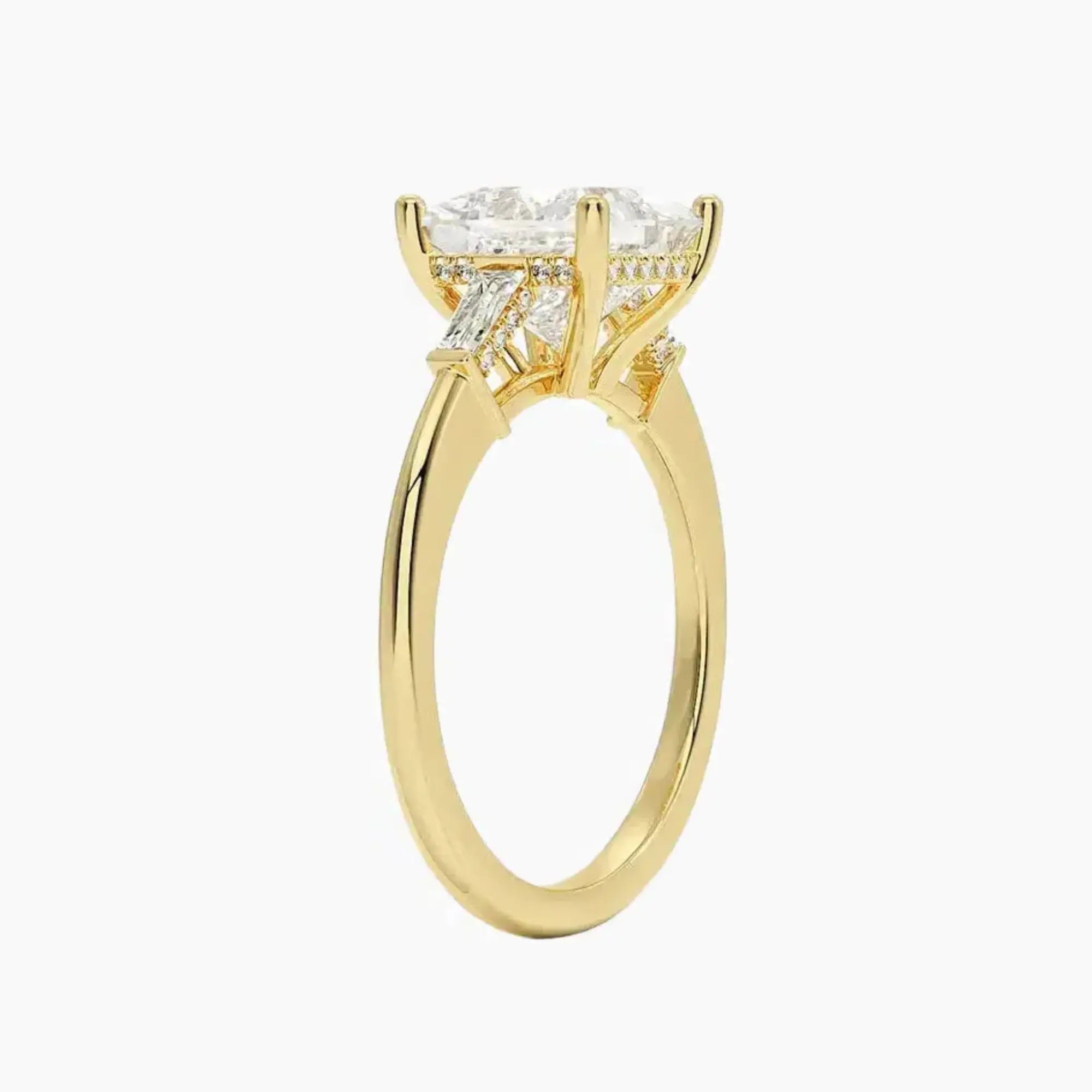 Nyx Princess Hidden Halo 1 Carat Lab Grown Diamond Engagement Ring in 18K White Gold