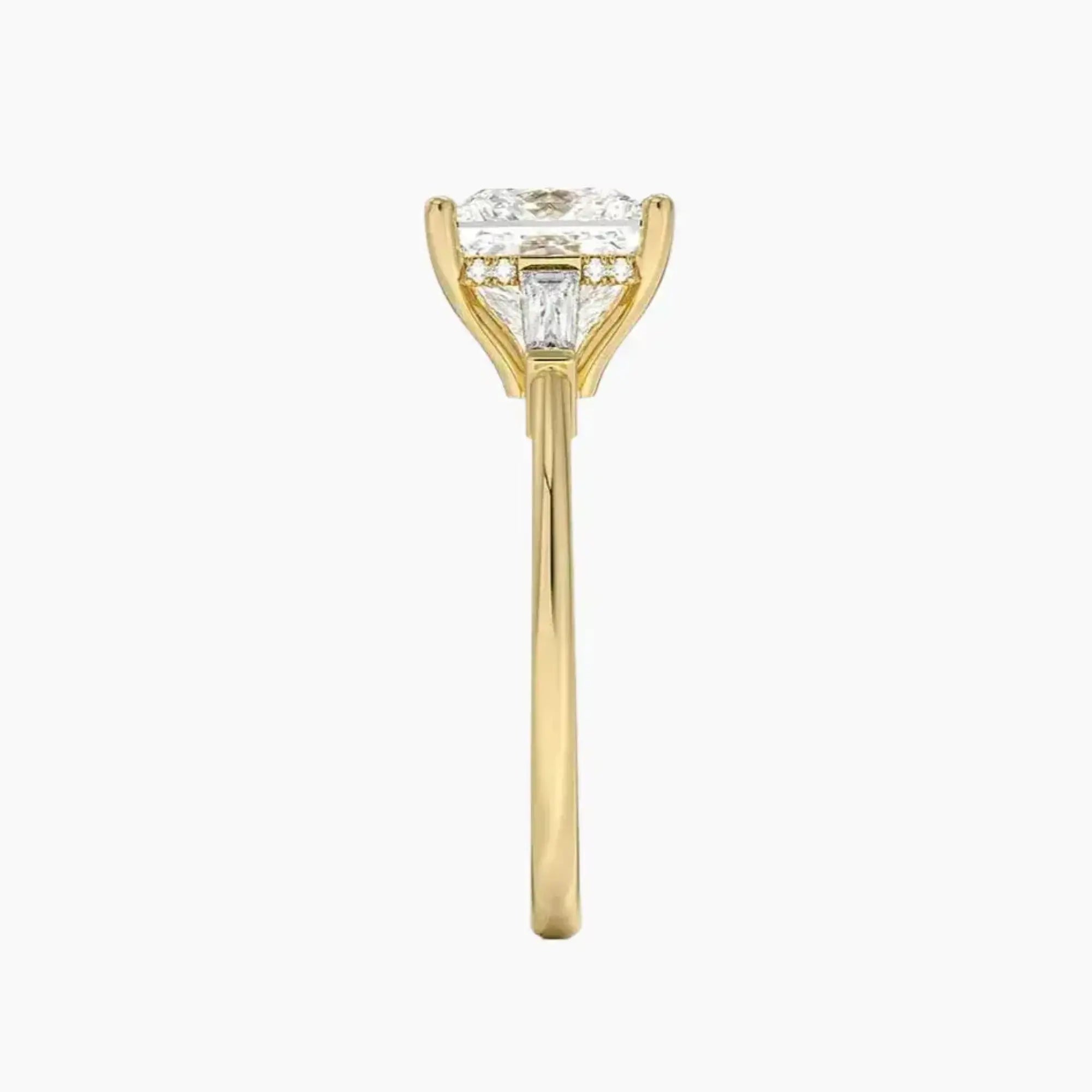 Nyx Princess Hidden Halo Diamond Ring Setting in 14K White Gold