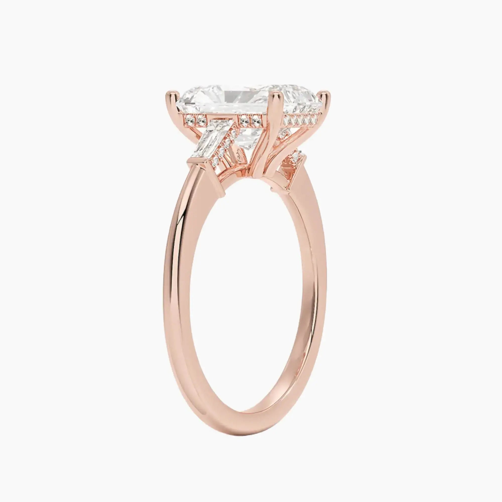 Nyx Radiant Hidden Halo 1.5 Carat Lab Grown Diamond Engagement Ring in 14K Yellow Gold