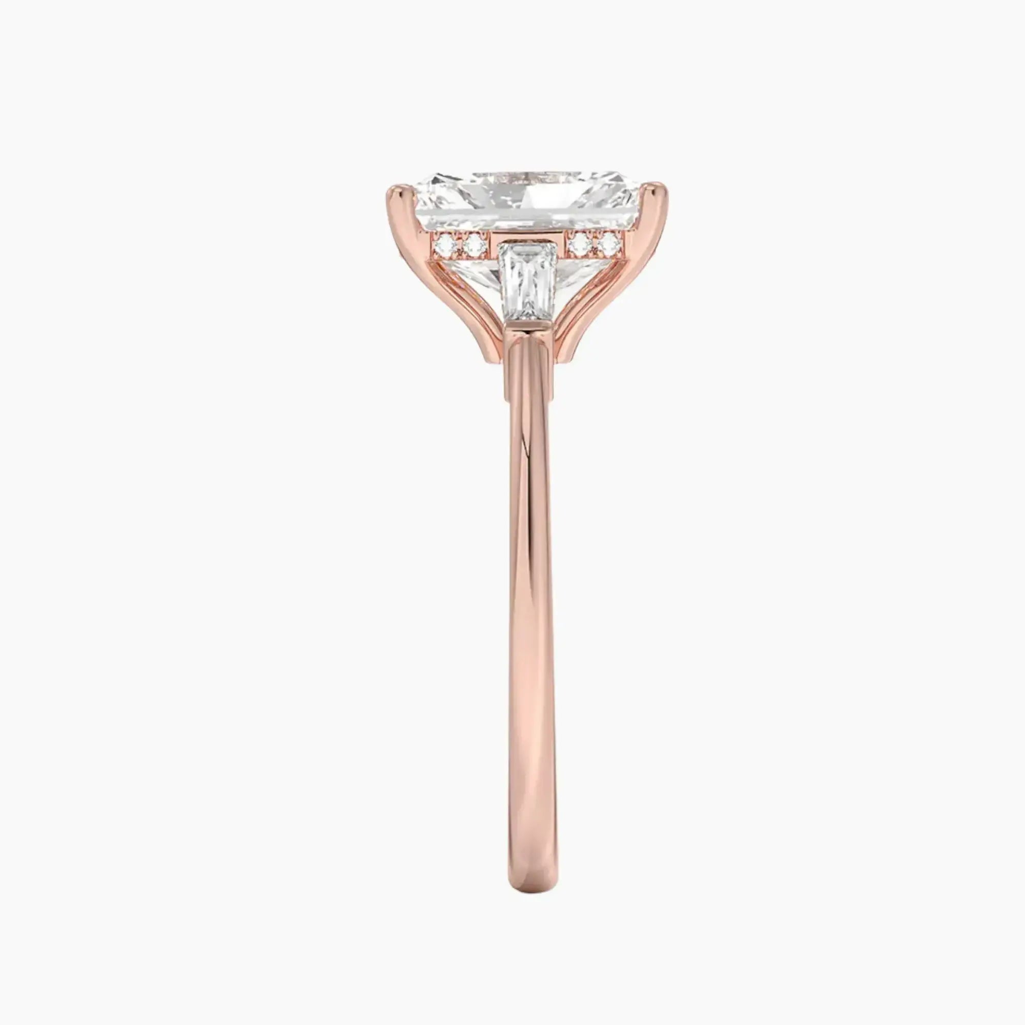 Nyx Radiant Hidden Halo 2 Carat Lab Grown Diamond Engagement Ring in 18K White Gold