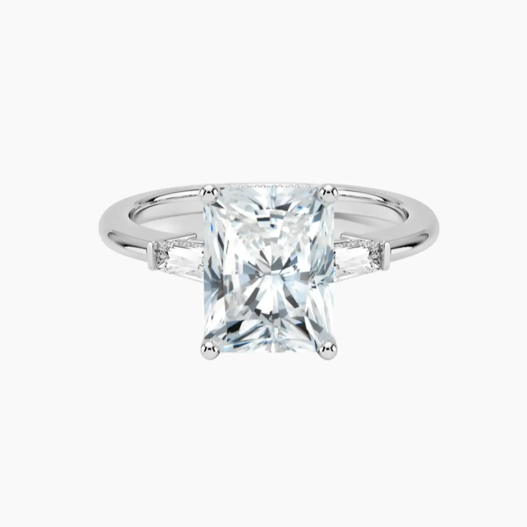 Nyx Radiant Hidden Halo 2 Carat Lab Grown Diamond Engagement Ring in 14K White Gold