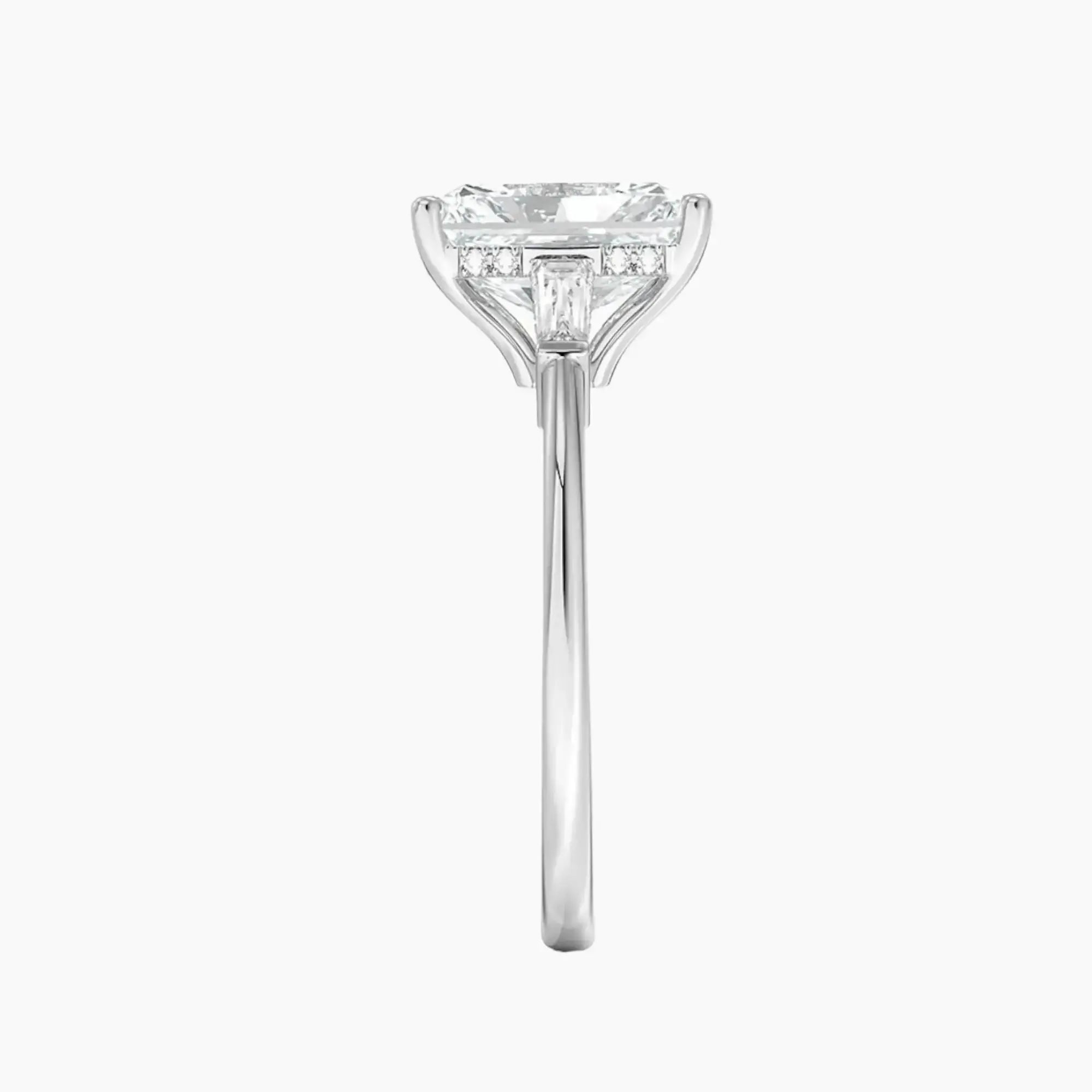 Nyx Radiant Hidden Halo Diamond Ring Setting in 14K White Gold