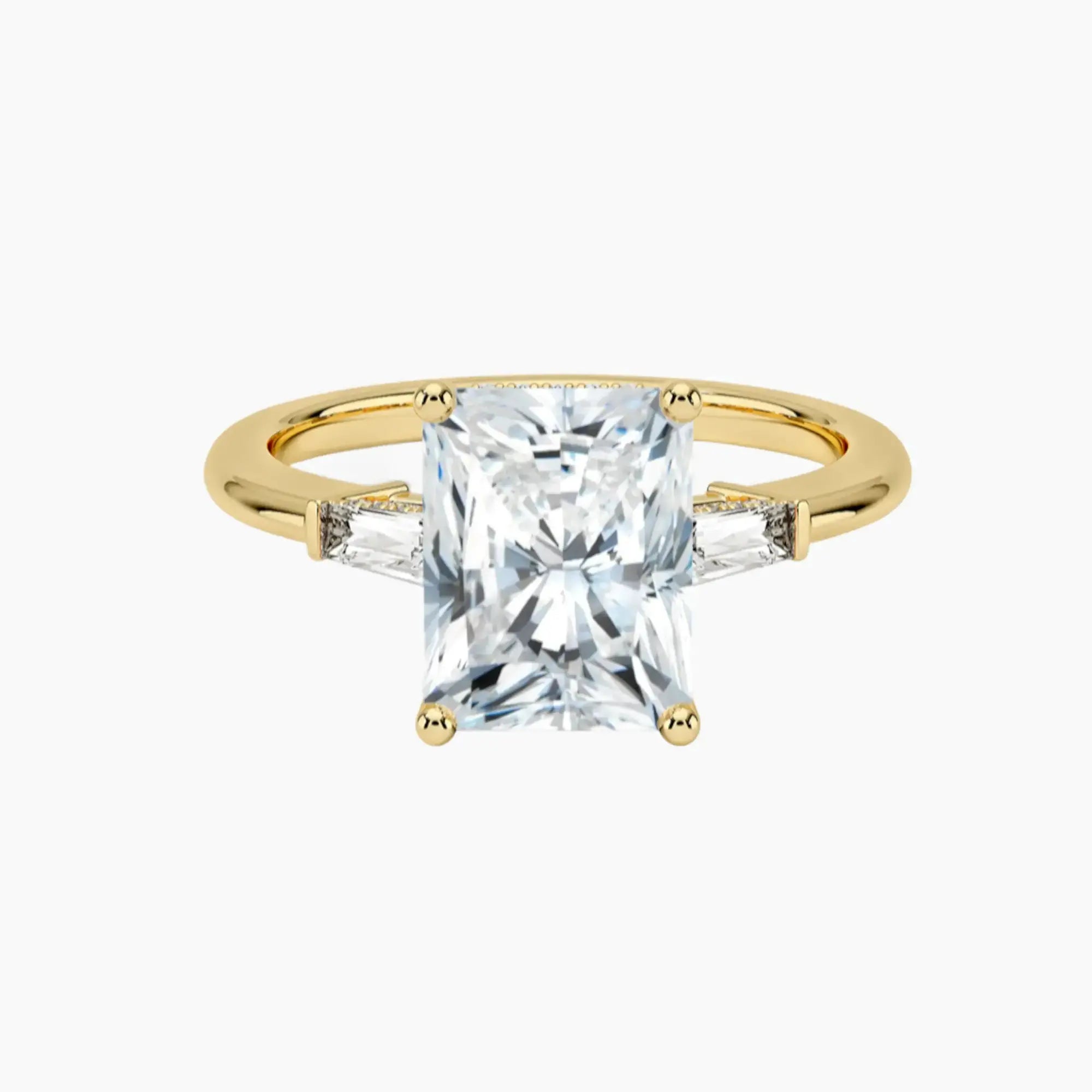 Nyx Radiant Hidden Halo Diamond Ring Setting in 14K White Gold