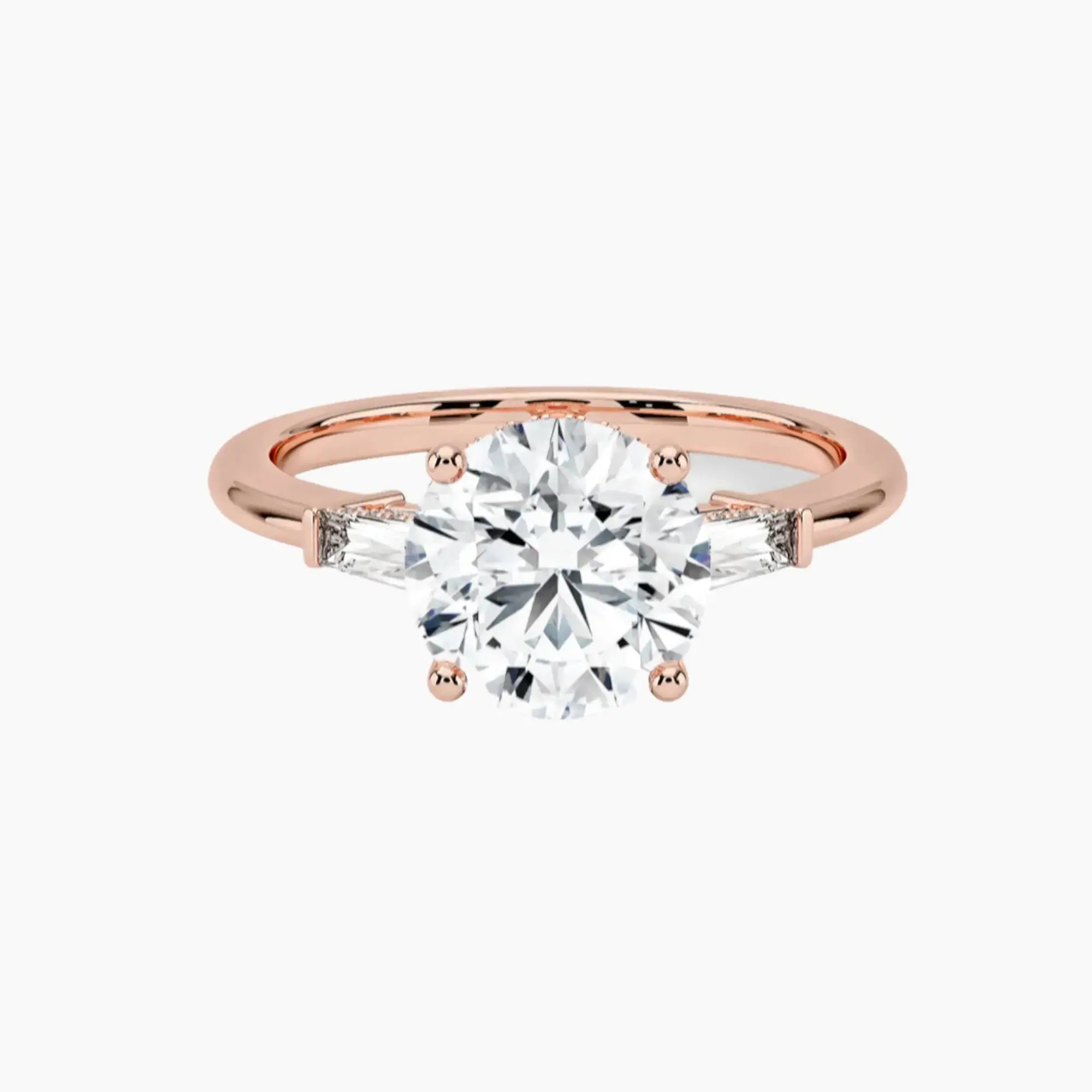 Nyx Round Hidden Halo 2 Carat Lab Grown Diamond Engagement Ring in 14K Yellow Gold