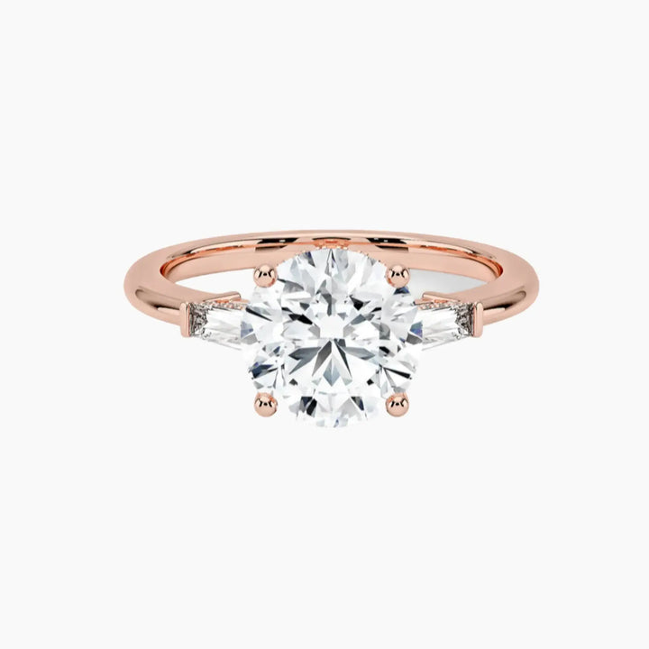 Nyx Round Hidden Halo 1.5 Carat Lab Grown Diamond Engagement Ring in 14K Rose Gold