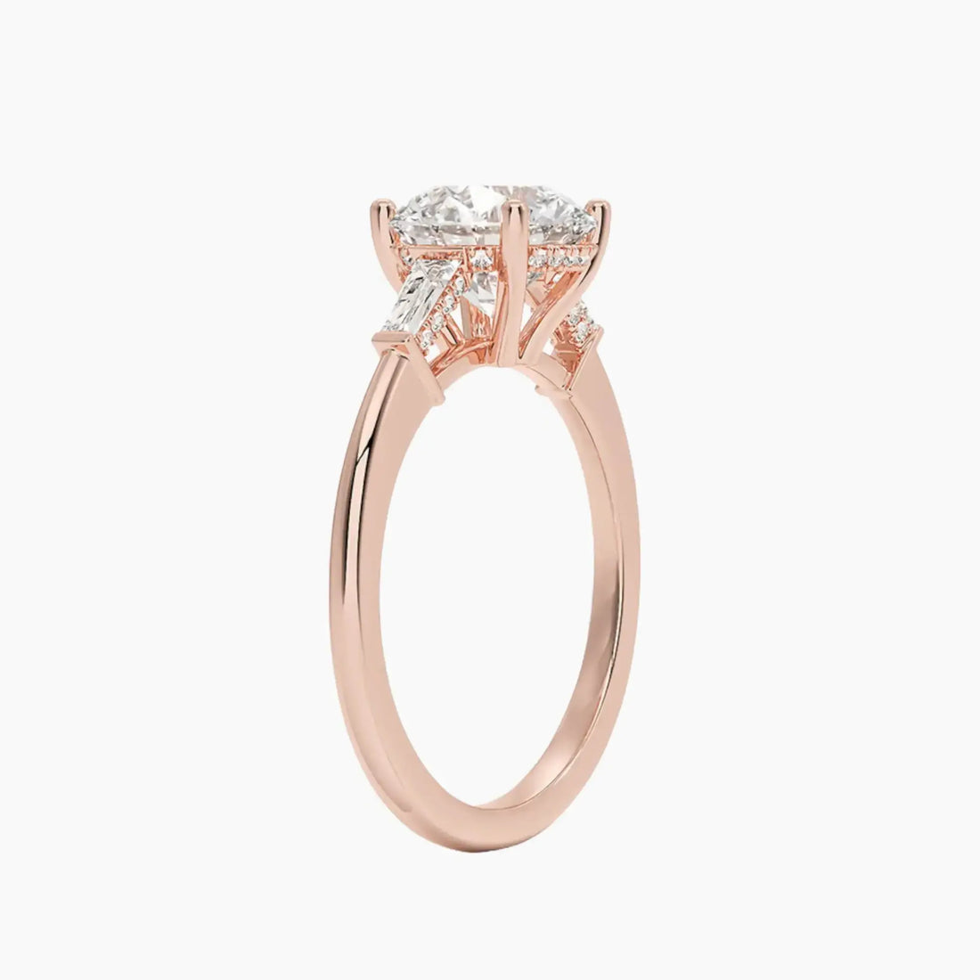 Nyx Round Hidden Halo 1 Carat Lab Grown Diamond Engagement Ring in 14K White Gold