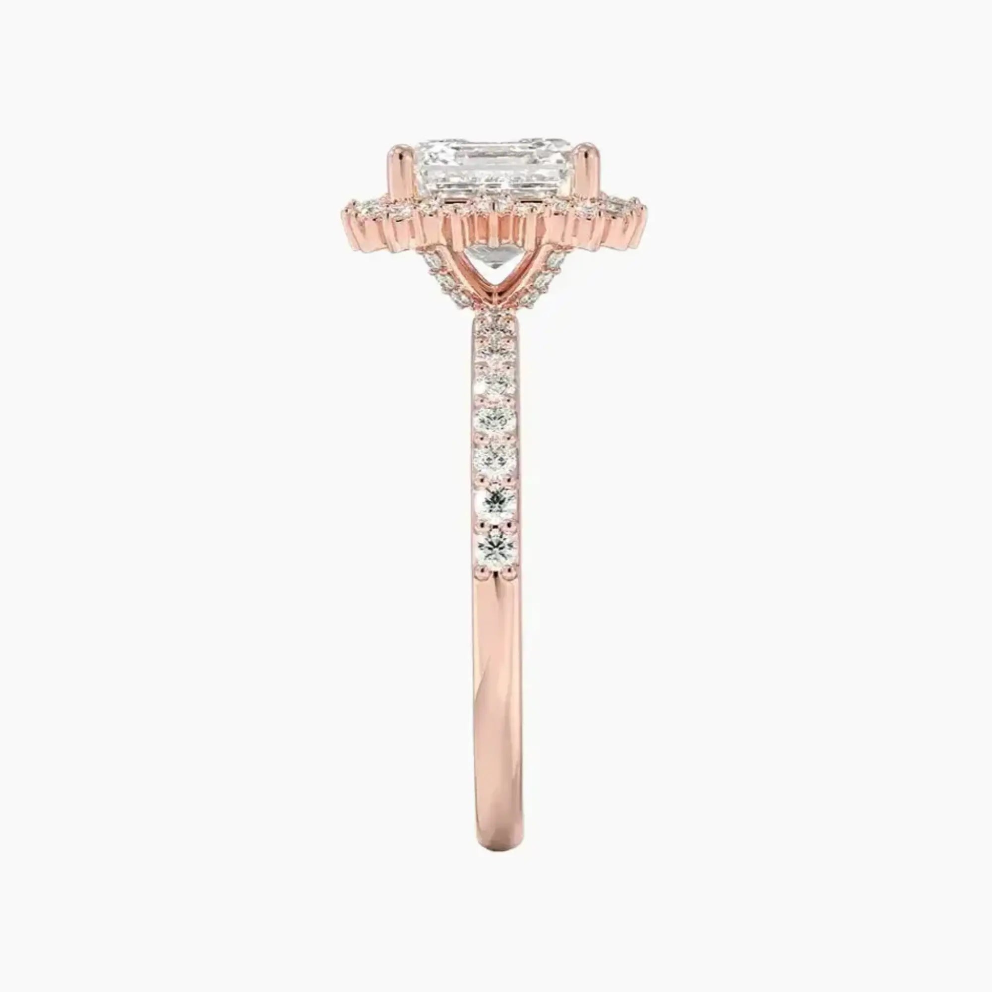 Coraline Asscher Designer 2 Carat Lab Grown Diamond Engagement Ring in 14K Rose Gold