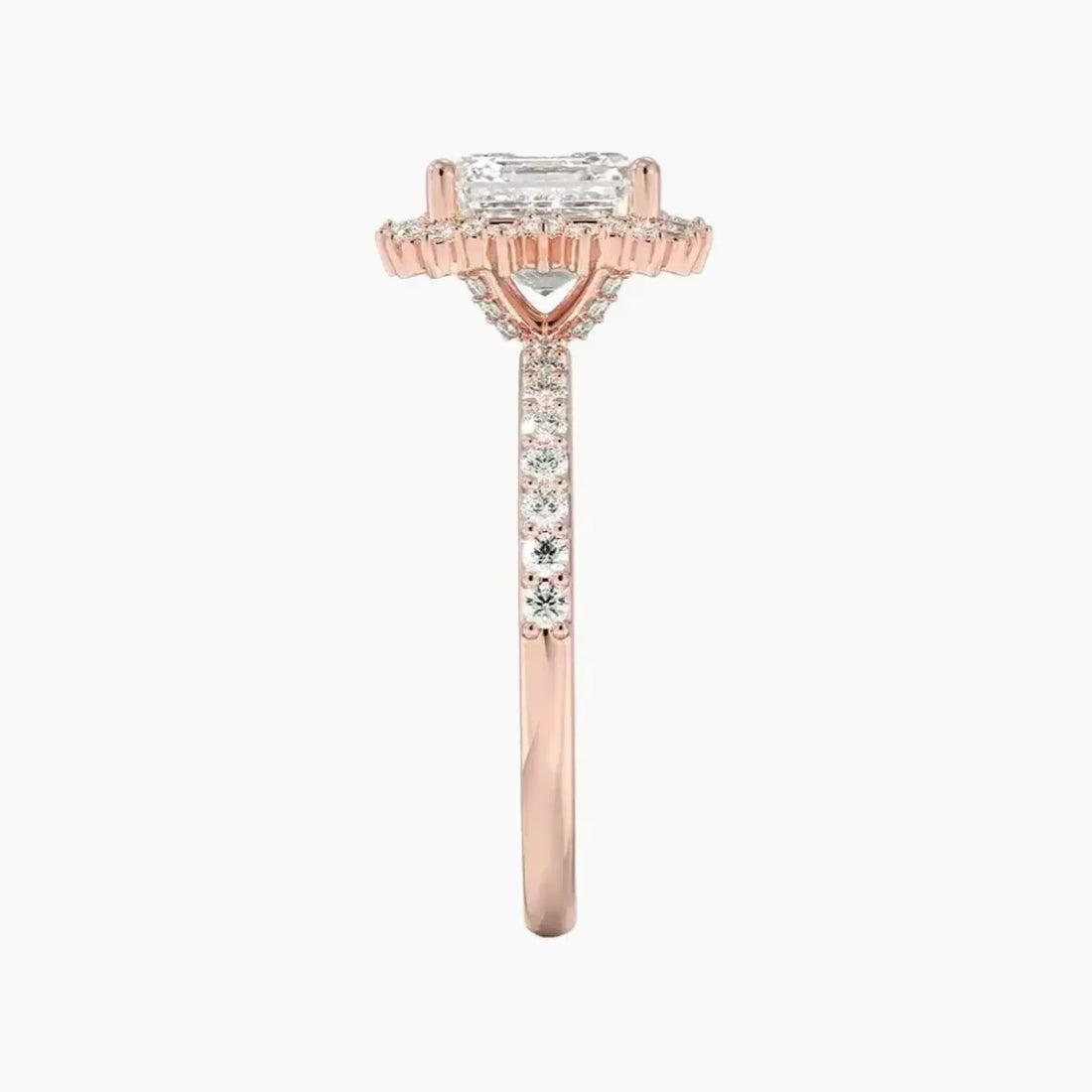 Coraline Asscher Designer 2 Carat Lab Grown Diamond Engagement Ring in 14K Rose Gold