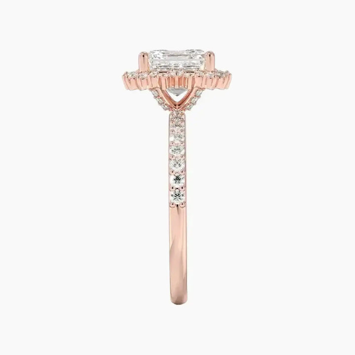 Coraline Asscher Designer 3 Carat Lab Grown Diamond Engagement Ring in 14K Yellow Gold
