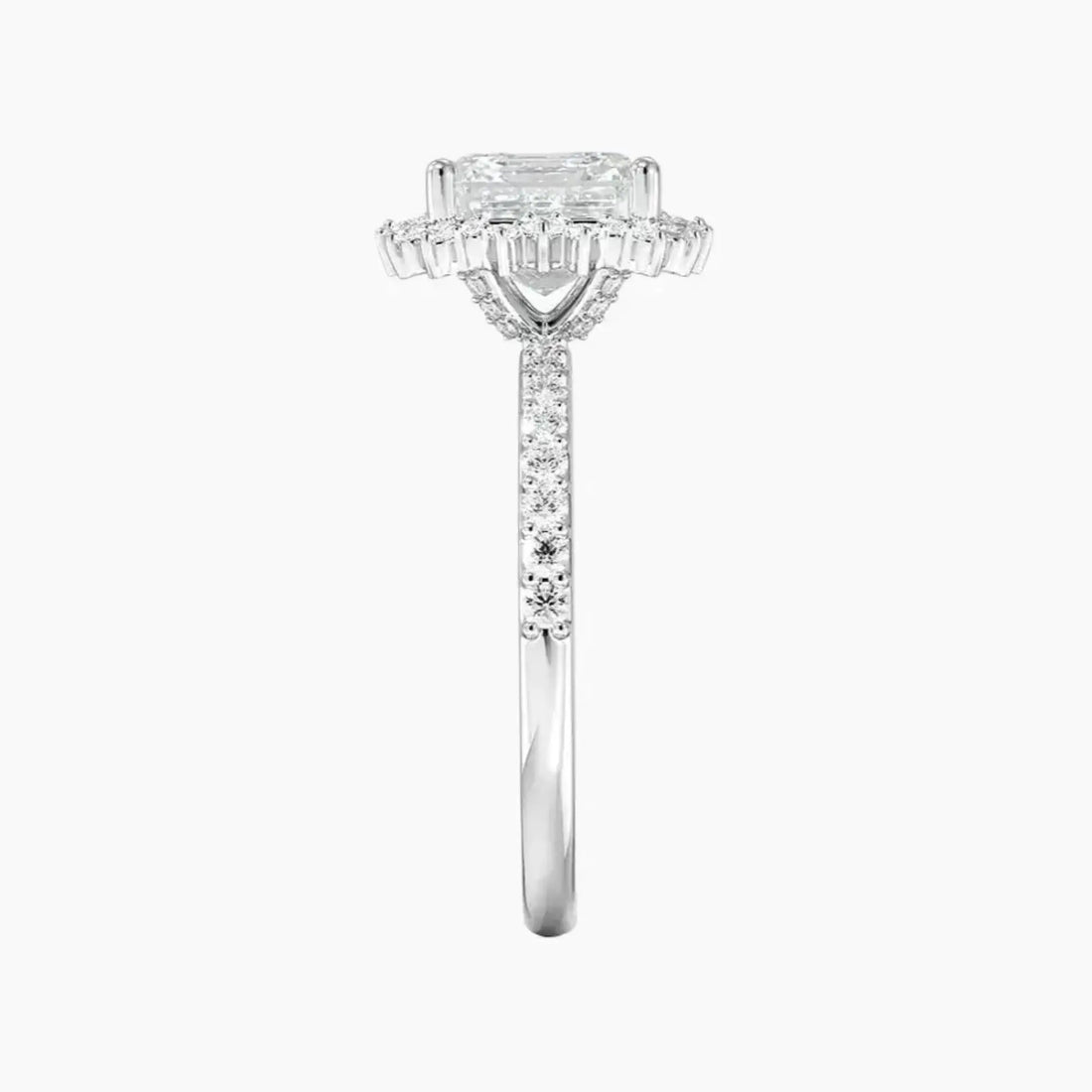 Coraline Asscher Designer 2.5 Carat Lab Grown Diamond Engagement Ring in 14K Rose Gold