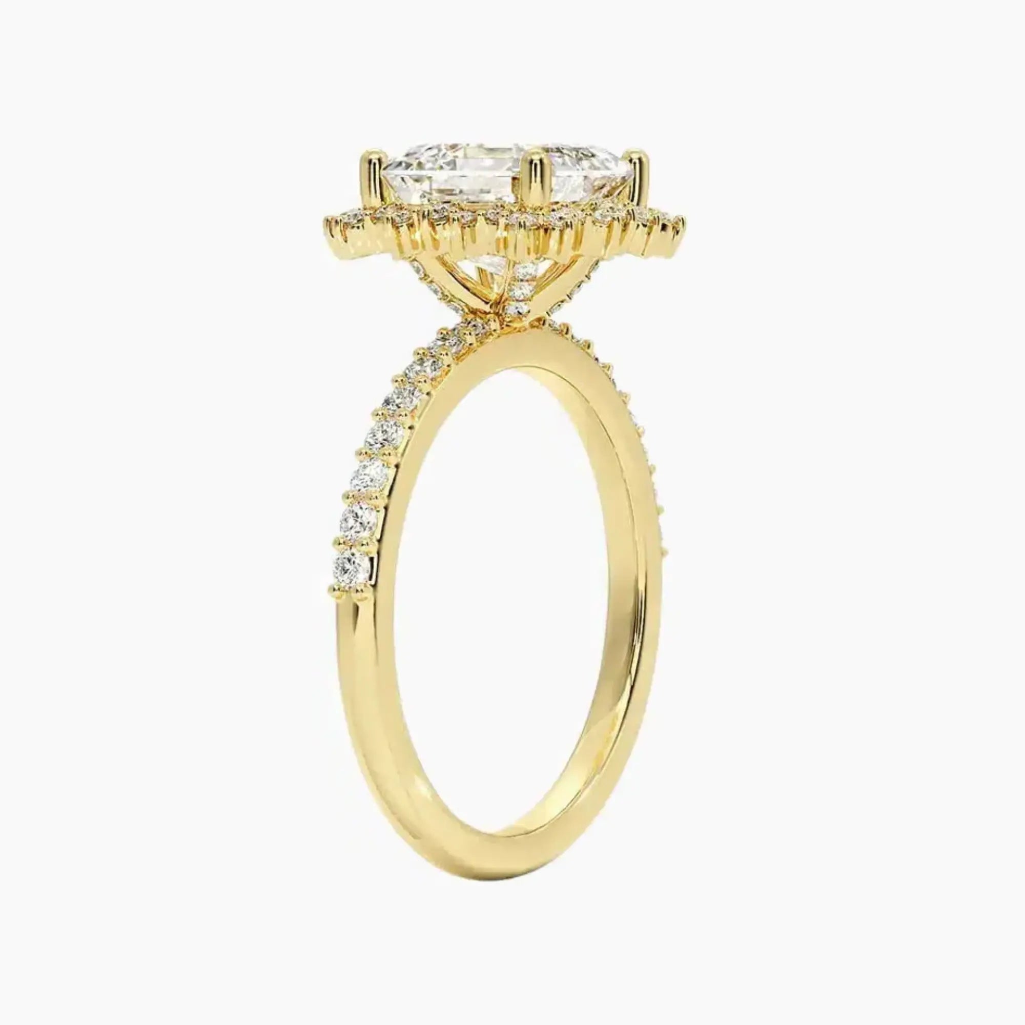 Coraline Asscher Designer Diamond Ring Setting in 18K Rose Gold