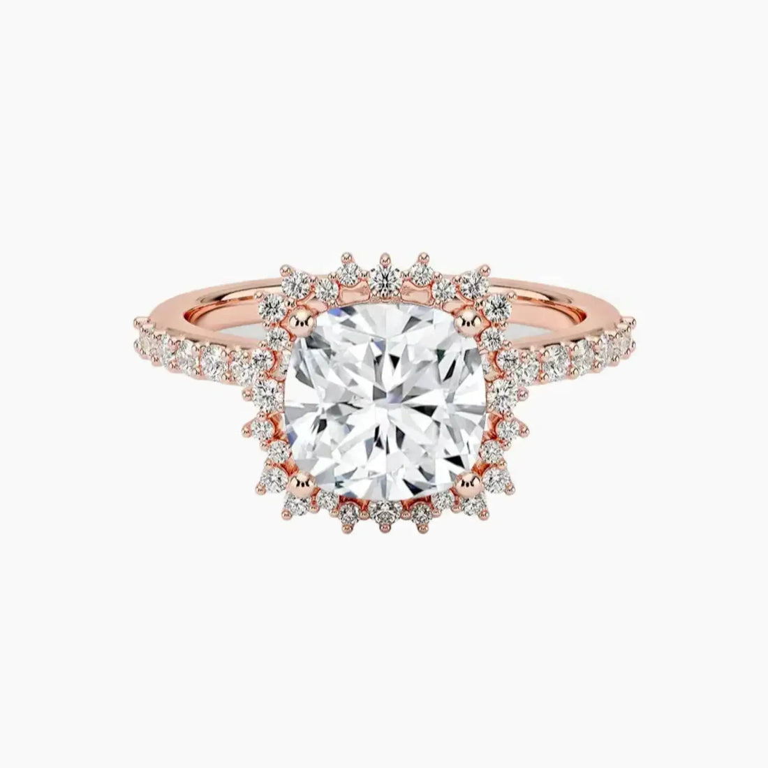 Coraline Cushion Designer 1 Carat Lab Grown Diamond Engagement Ring in 18K Yellow Gold