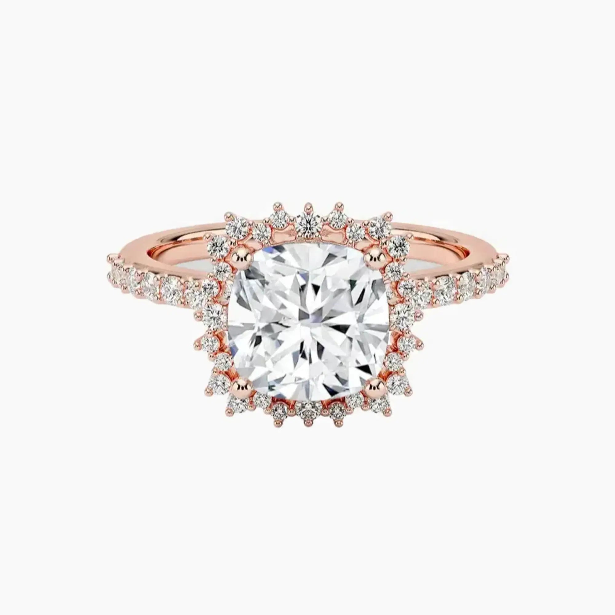 Coraline Cushion Designer 1 Carat Lab Grown Diamond Engagement Ring in 18K White Gold