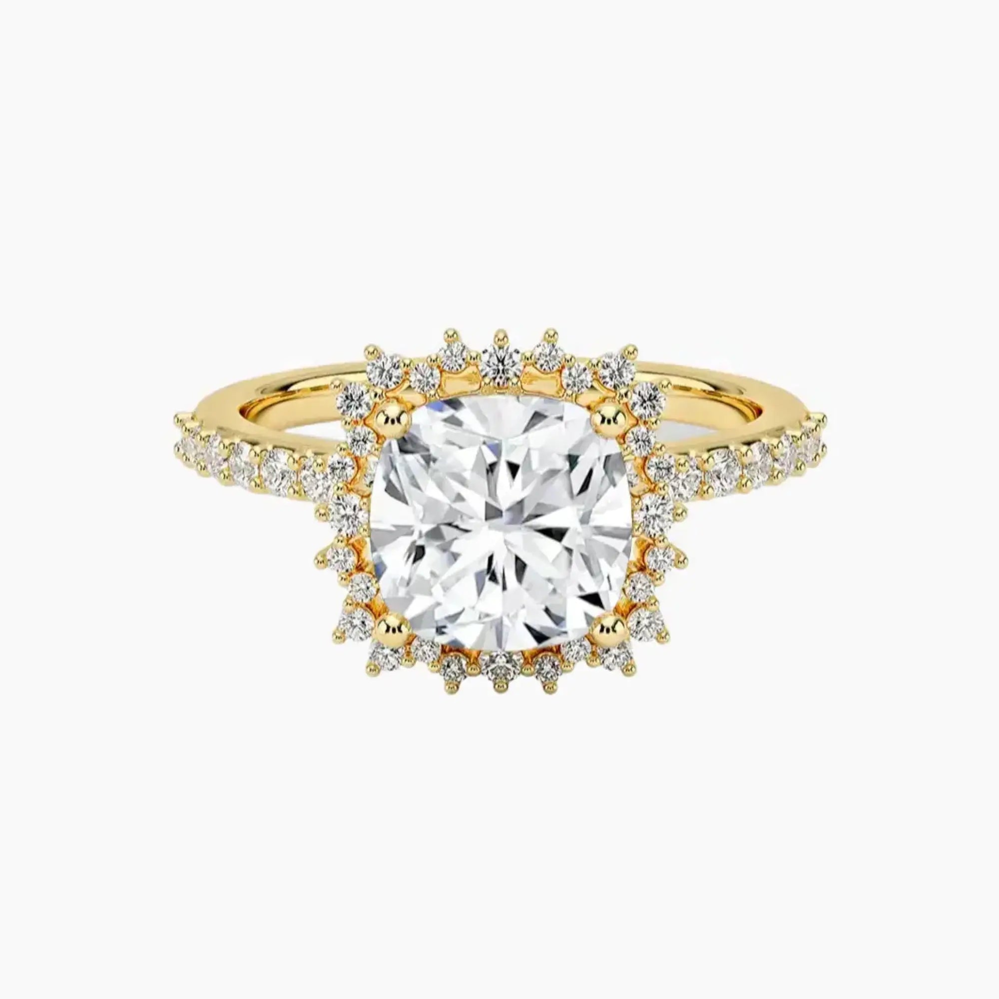 Coraline Cushion Designer Diamond Ring Setting in 14K White Gold